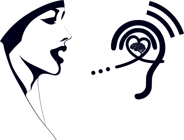 Free woman listening mindful vector