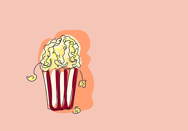 Free popcorn line art cinema illustration
