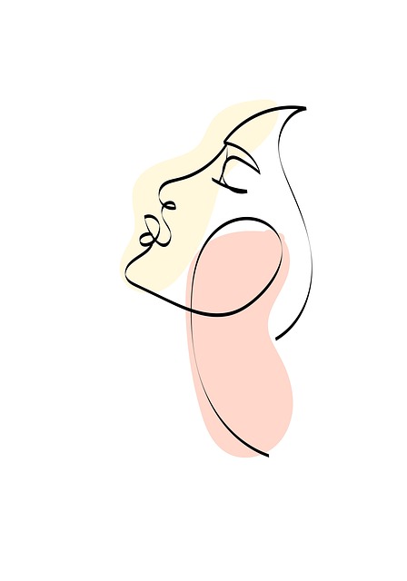 Free woman face simple illustration