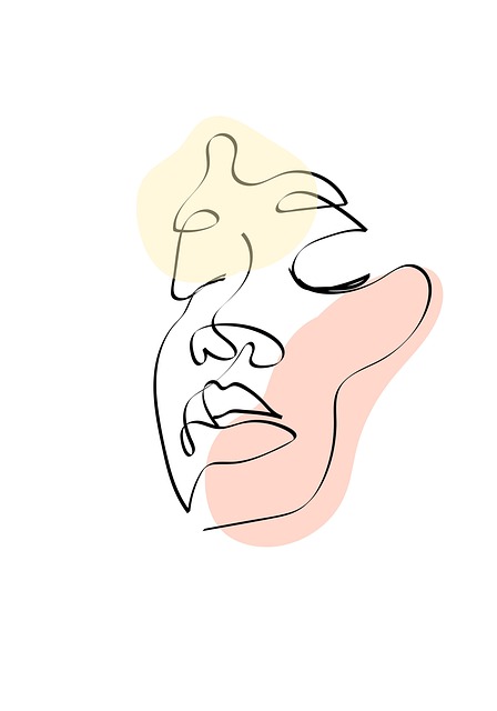 Free woman face simple illustration