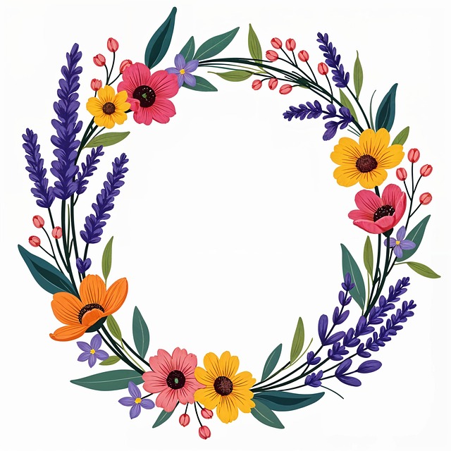 Free wreath flowers bloom illustration