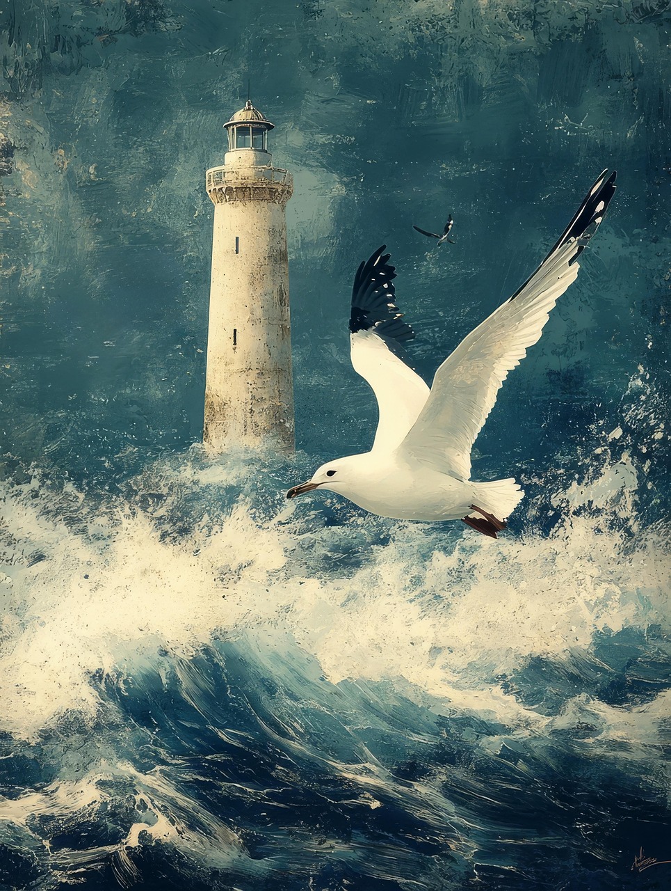 Download Ai Generated, Seagull, Lighthouse. Royalty-Free Stock ...