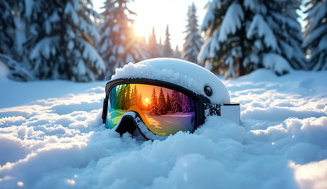 Free winter ski goggles snow illustration