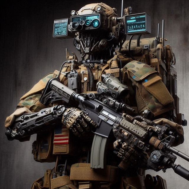 Free ai generated robot soldier illustration