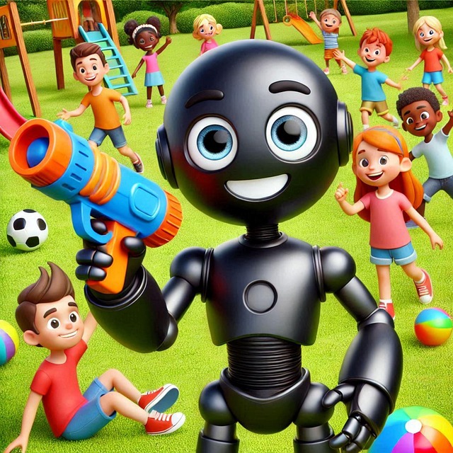 Free ai generated robots playground illustration