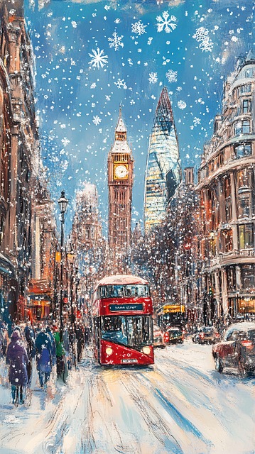 Free ai generated cityscape winter illustration