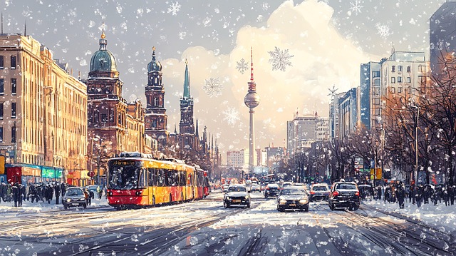 Free ai generated cityscape winter illustration