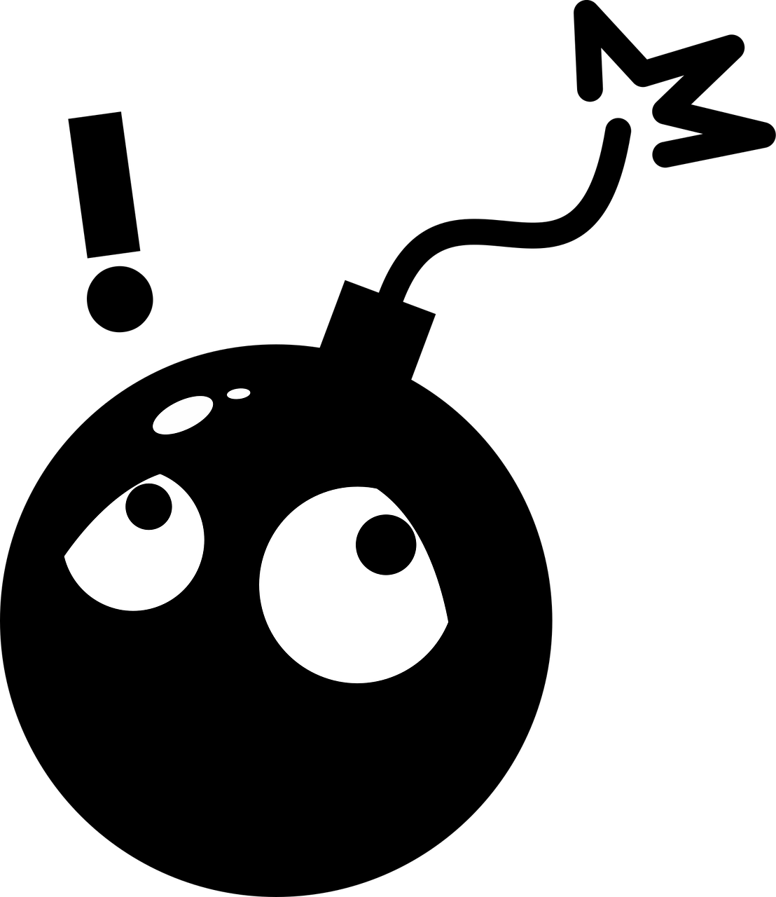 Free bomb worried exclamation mark vector