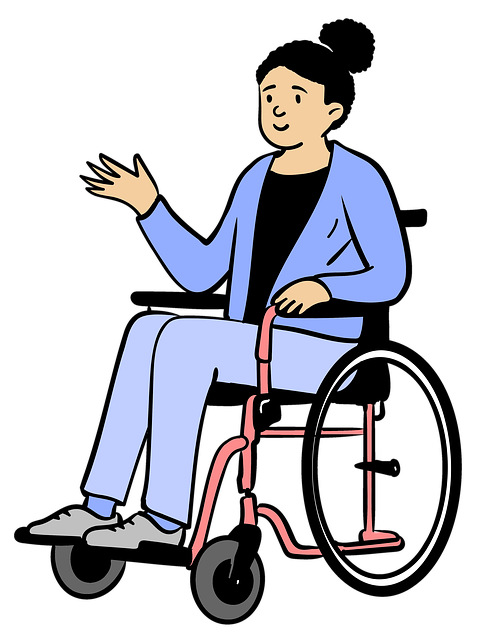 Download free HD stock image of Woman Wheelchair Free woman wheelchair waving illustration