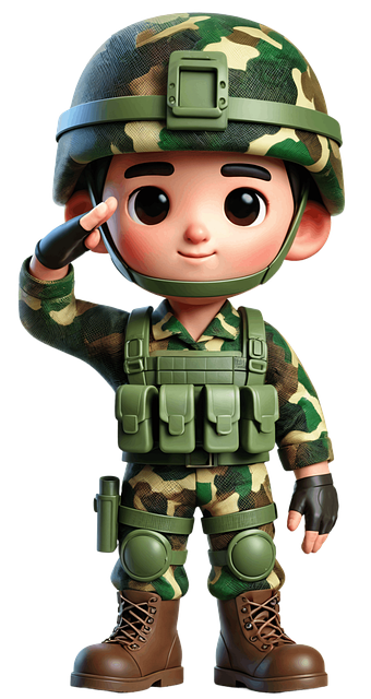 Free ai generated soldier cartoon illustration