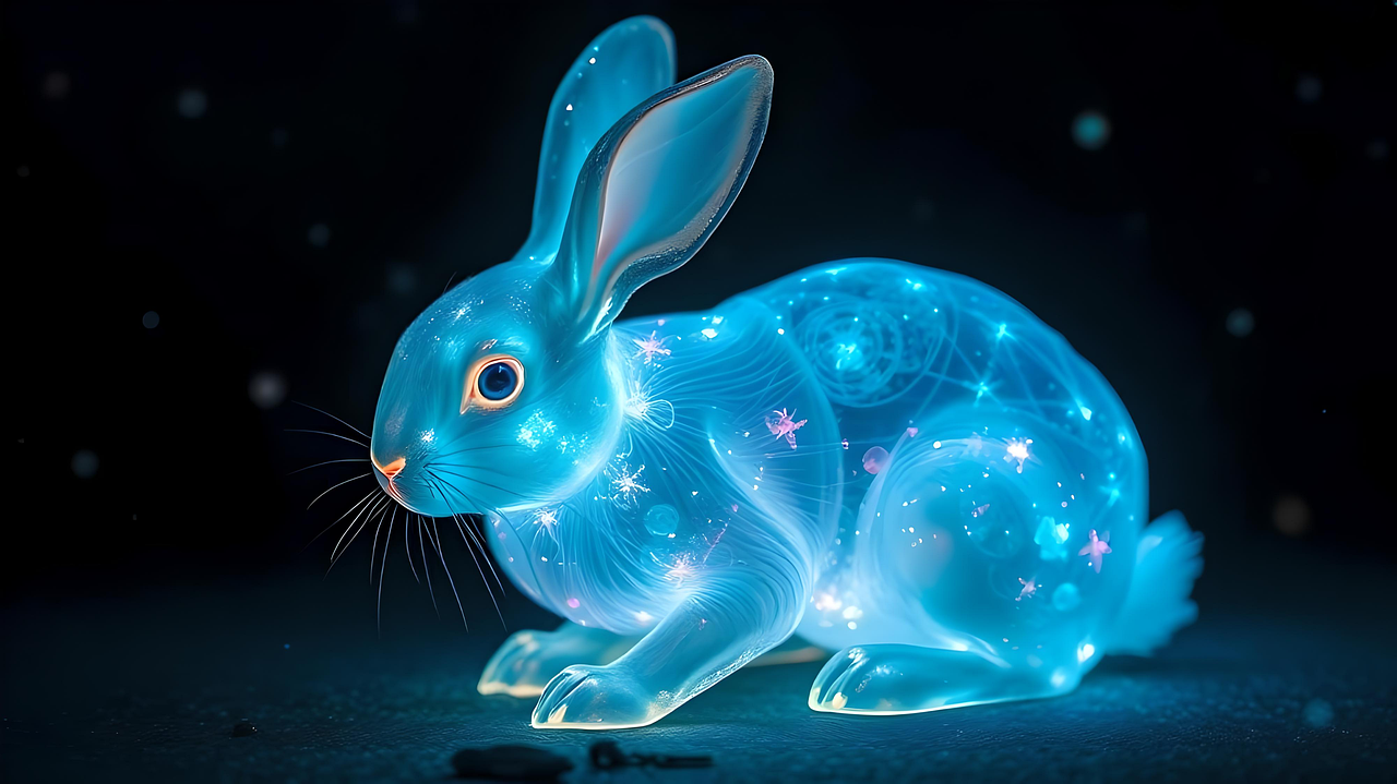 Download Bioluminescent, Transparent, Bunny. Royalty-Free Stock ...