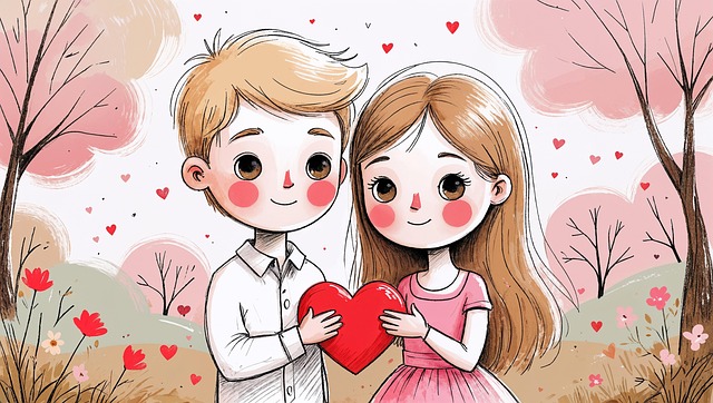 Free valentine's day love heart illustration
