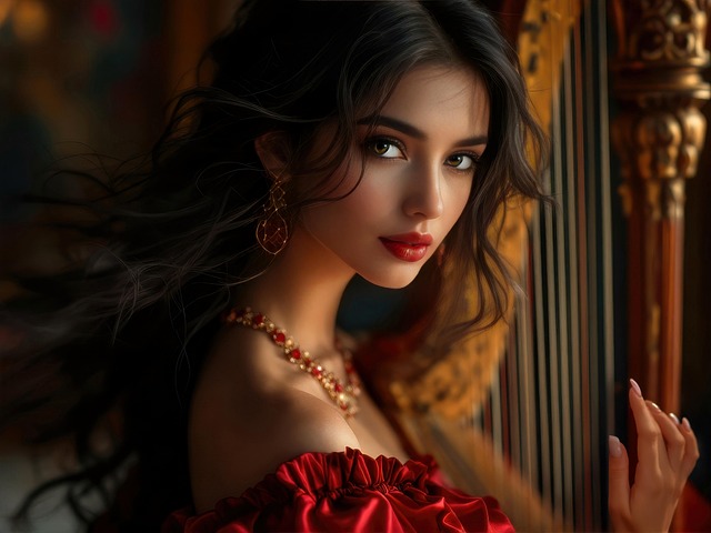 Free ai generated woman music illustration