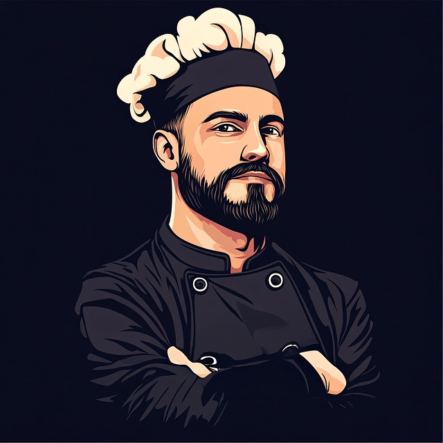 Free chef blackandwhite logo illustration