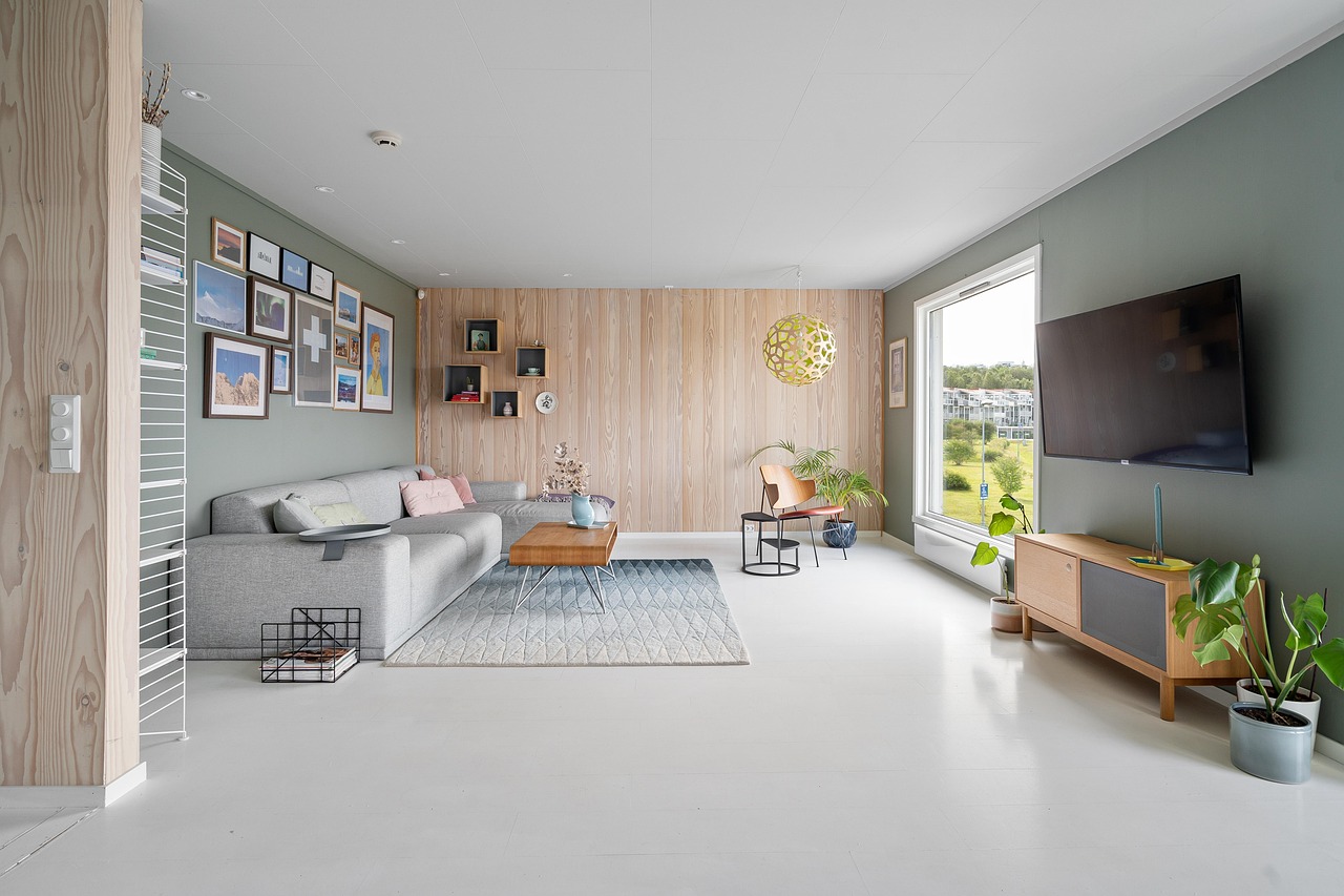 UK living room with multifunctional sofa and storage ottoman