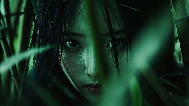 Free ai generated woman bamboo illustration