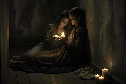 Fantasie, Kinder, Kerzen, Kerzenlicht