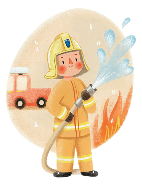 Free fireman firefighter rescuer illustration