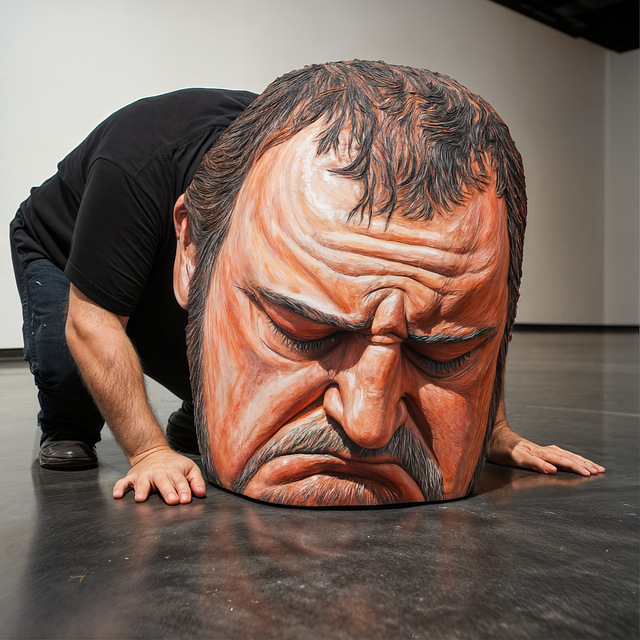 Free ai generated anamorphic sculpture surreal art illustration