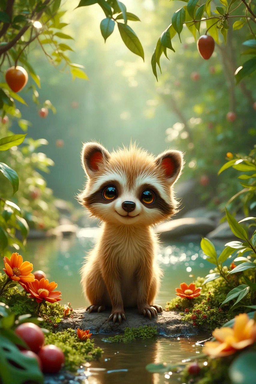 Download Ai Generated, Raccoon, Baby Raccoon. Royalty-Free Stock ...