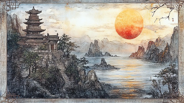 Free ai generated painting oriental illustration