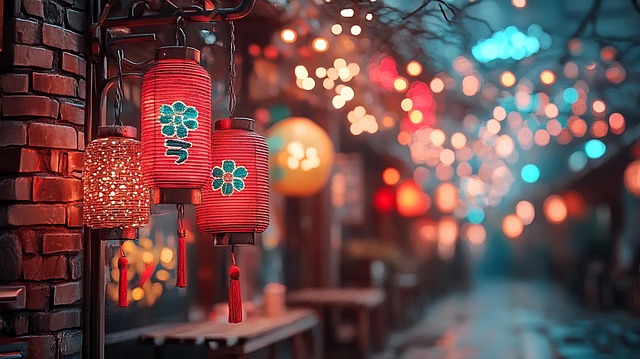 Free ai generated lanterns chinese illustration