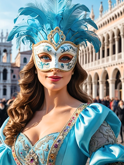 Free ai generated woman carnival illustration