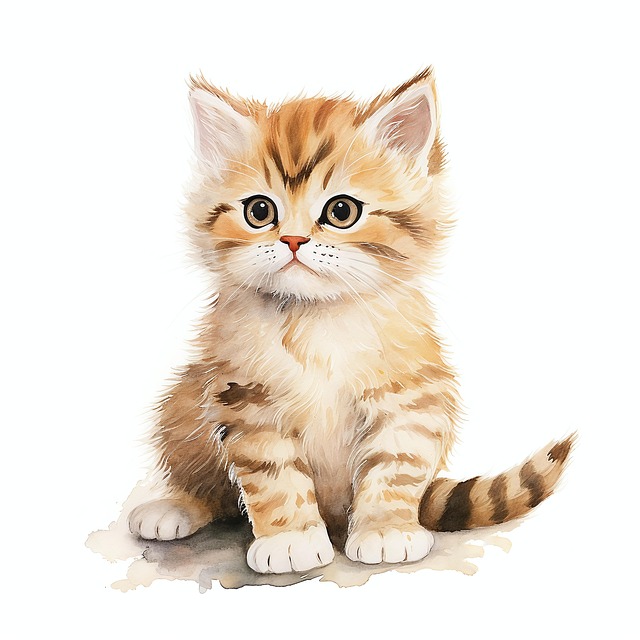 Free kitten cat tabby illustration