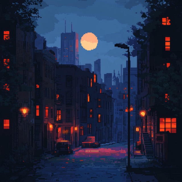 Free ai generated street night illustration
