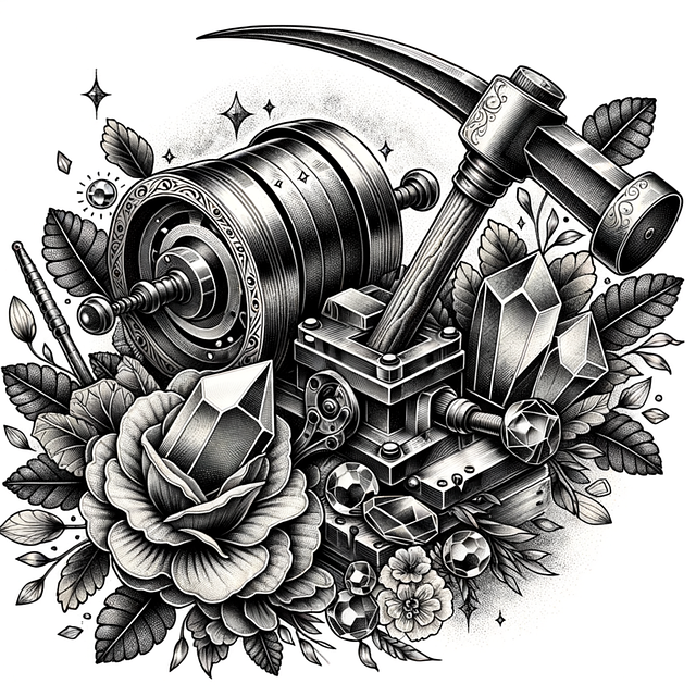 Free ai generated pickaxe tattoo illustration