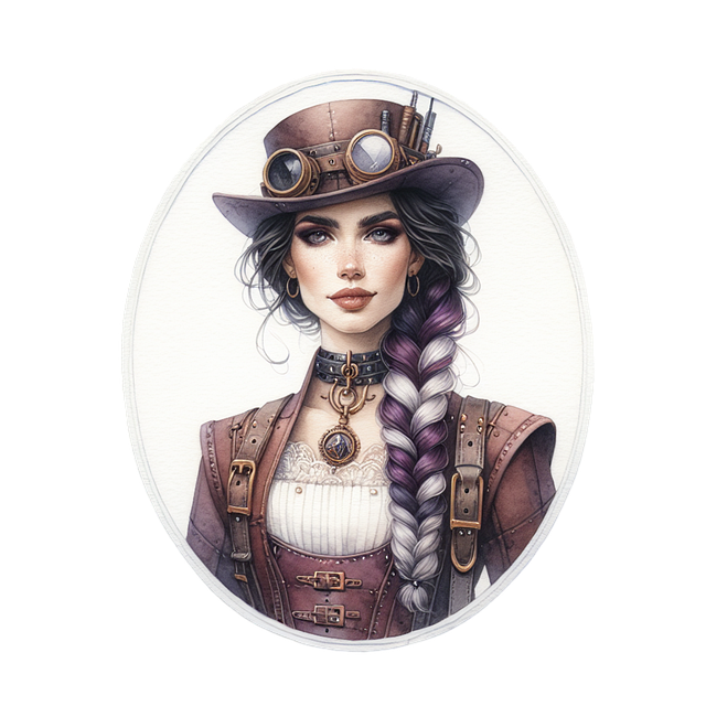 Free woman steampunk fashion illustration