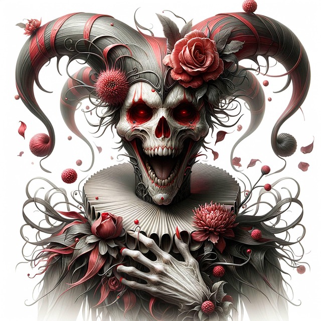 Free ai generated jester skull illustration