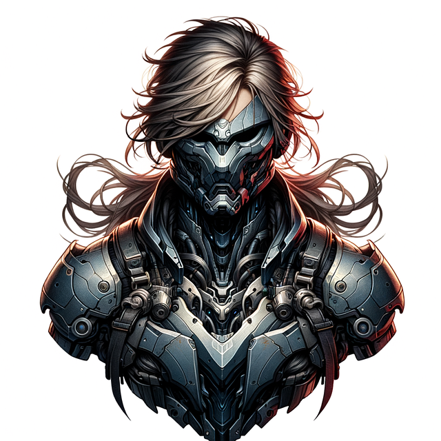 Free ai generated cyborg warrior illustration