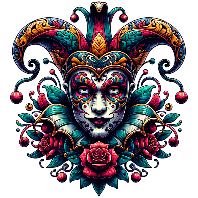 Free jester clown joker illustration