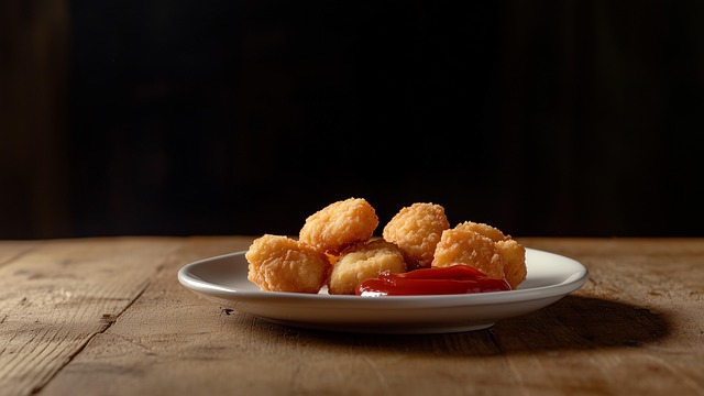 Free ai generated crispy chicken nuggets plate illustration