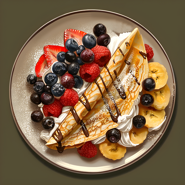 Free crepe fruits berries illustration