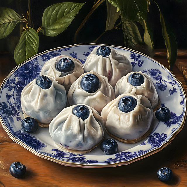 Free dumplings blueberries berries illustration