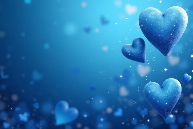 Free valentine's day hearts blue illustration