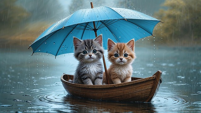 Free umbrella boat wooden boat illustration