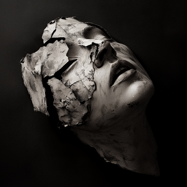 Free face cracked sculpture illustration