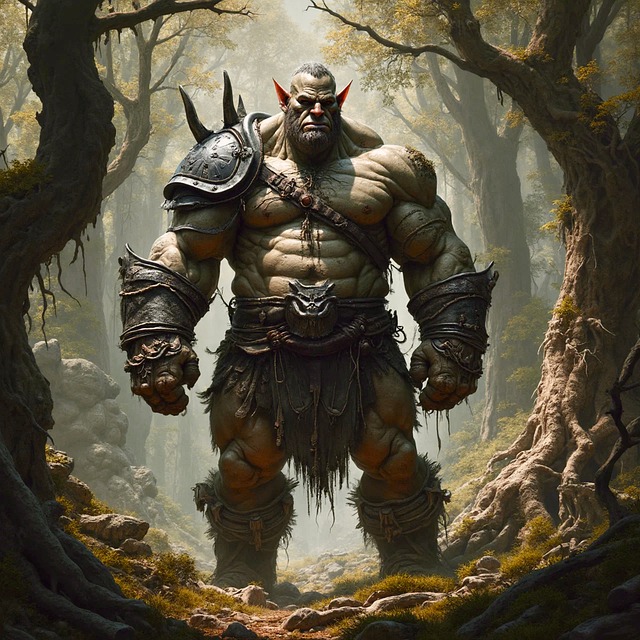 Free ai generated orc warrior illustration