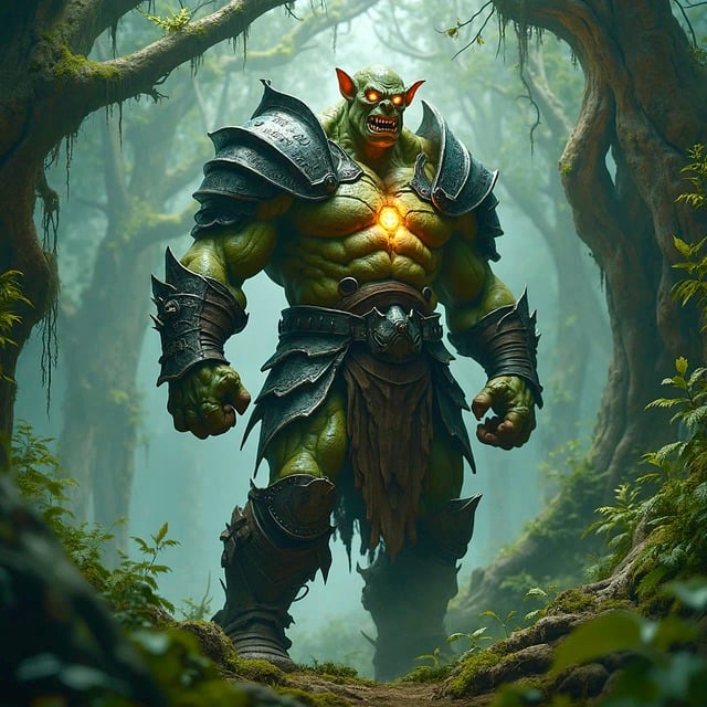 Free ai generated orc warrior illustration