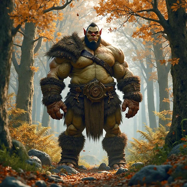 Free ai generated ork warrior illustration