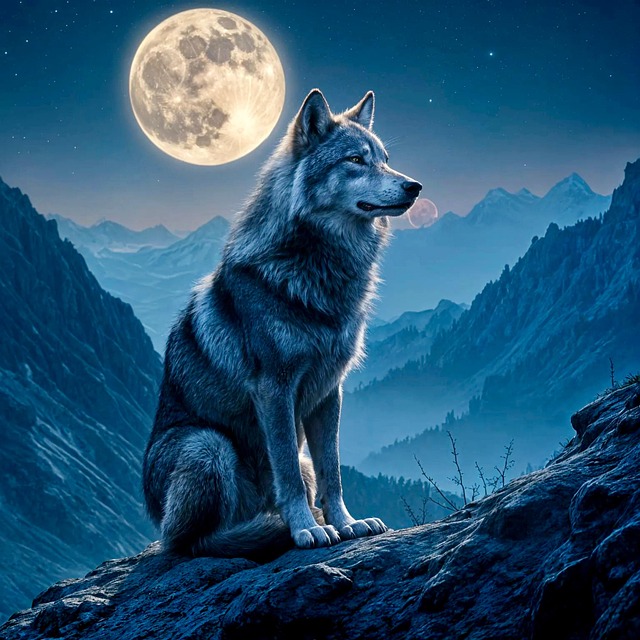 Free ai generated wolf nature illustration