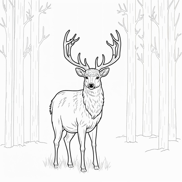 Free ai generated deer drawing illustration