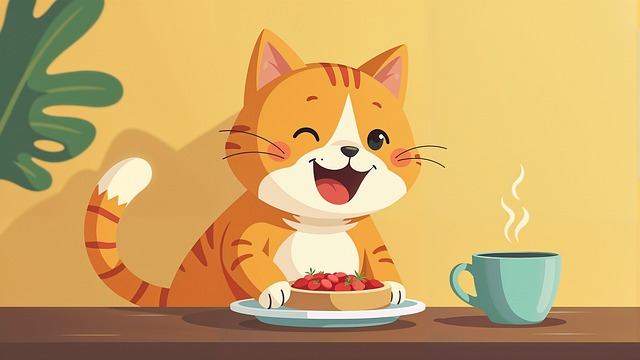 Free ai generated cat happy illustration