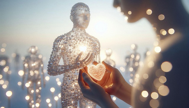 Free ai generated heart humanoid illustration