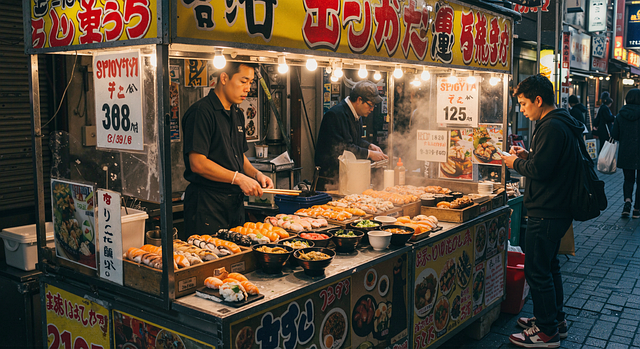 Free ai generated food street food illustration