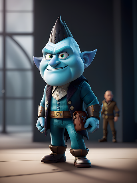 Charakter, 3D, Anime, Modell, Porträt
