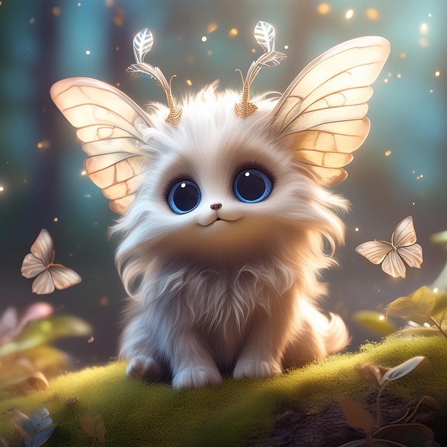 Free cute white big eyes illustration